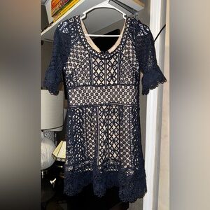Women’s Elegant Navy Lace Dress